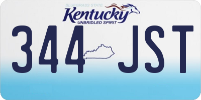 KY license plate 344JST
