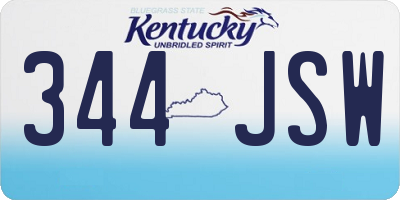 KY license plate 344JSW