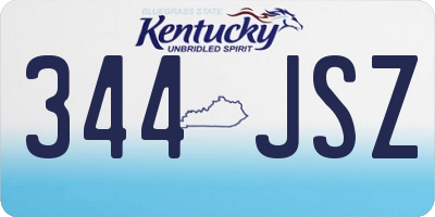 KY license plate 344JSZ