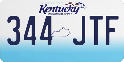 KY license plate 344JTF