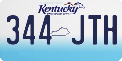 KY license plate 344JTH