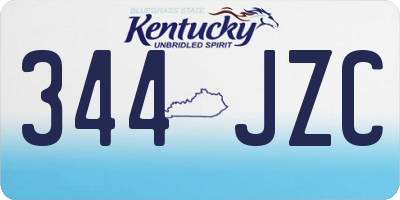 KY license plate 344JZC