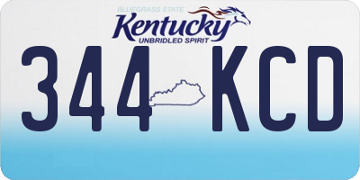 KY license plate 344KCD