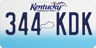 KY license plate 344KDK