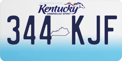 KY license plate 344KJF