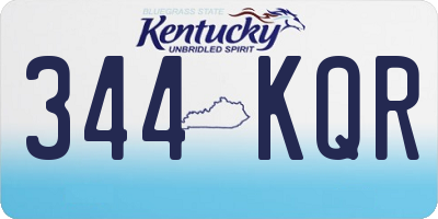 KY license plate 344KQR