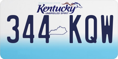 KY license plate 344KQW