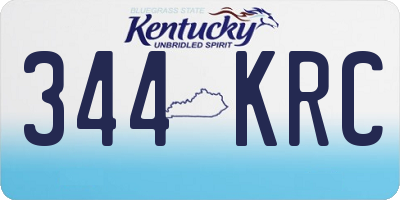 KY license plate 344KRC