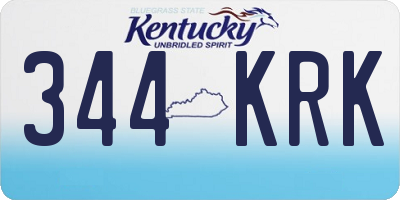 KY license plate 344KRK