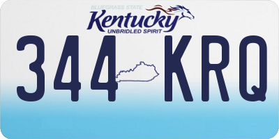 KY license plate 344KRQ