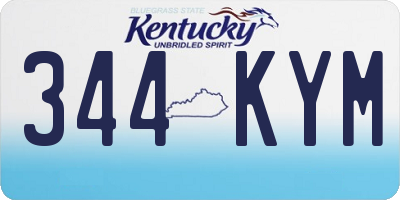 KY license plate 344KYM