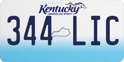 KY license plate 344LIC