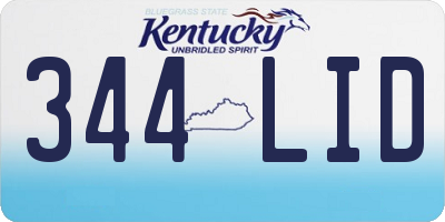 KY license plate 344LID