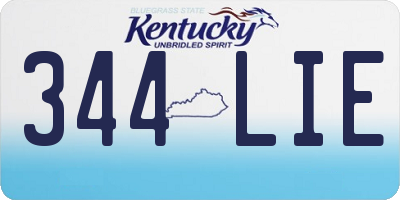 KY license plate 344LIE