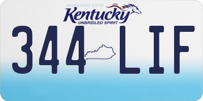 KY license plate 344LIF