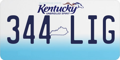 KY license plate 344LIG