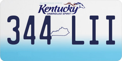 KY license plate 344LII