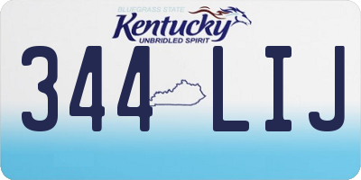 KY license plate 344LIJ
