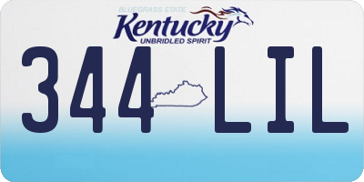 KY license plate 344LIL