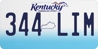 KY license plate 344LIM