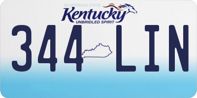 KY license plate 344LIN