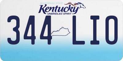 KY license plate 344LIO