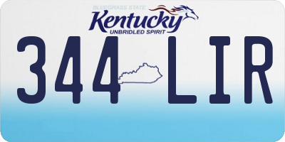 KY license plate 344LIR