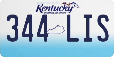 KY license plate 344LIS