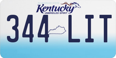 KY license plate 344LIT