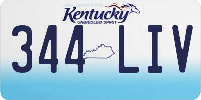 KY license plate 344LIV