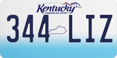 KY license plate 344LIZ