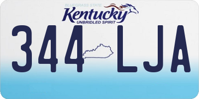 KY license plate 344LJA