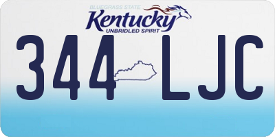 KY license plate 344LJC