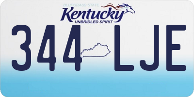 KY license plate 344LJE