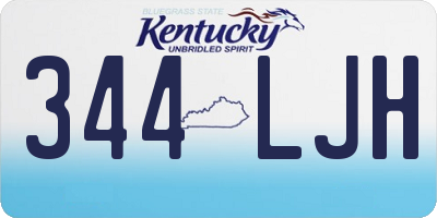 KY license plate 344LJH