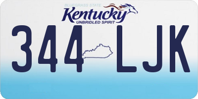 KY license plate 344LJK