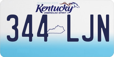 KY license plate 344LJN
