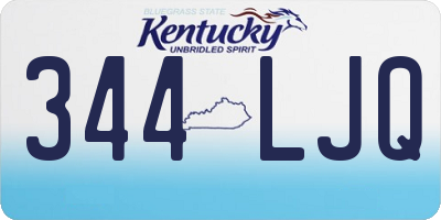 KY license plate 344LJQ