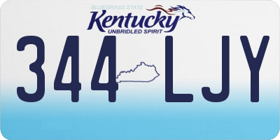KY license plate 344LJY