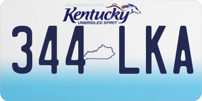 KY license plate 344LKA