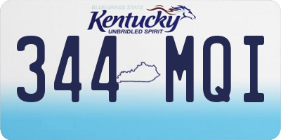 KY license plate 344MQI