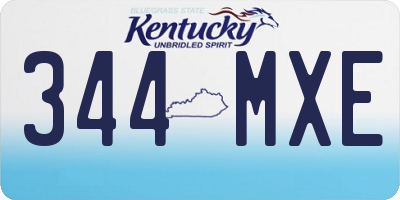 KY license plate 344MXE