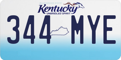 KY license plate 344MYE