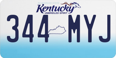 KY license plate 344MYJ