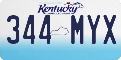 KY license plate 344MYX
