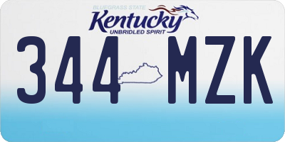 KY license plate 344MZK