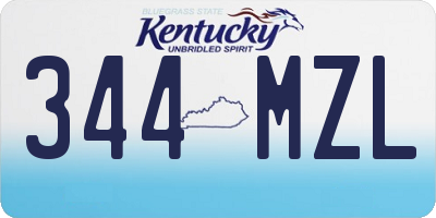KY license plate 344MZL