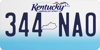 KY license plate 344NAO