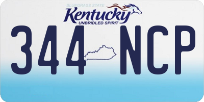 KY license plate 344NCP
