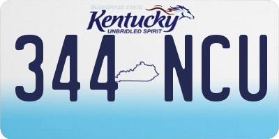 KY license plate 344NCU
